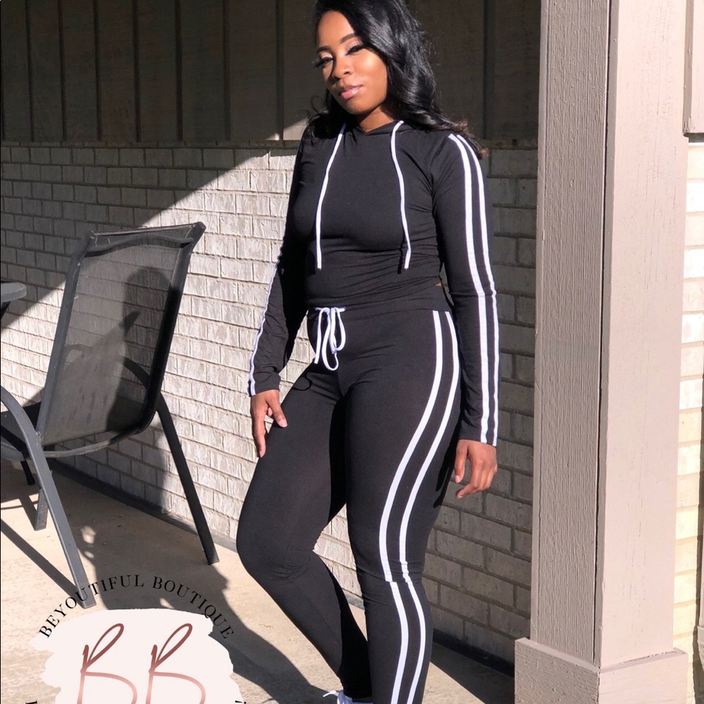 Two Piece Stripe Jogger Set